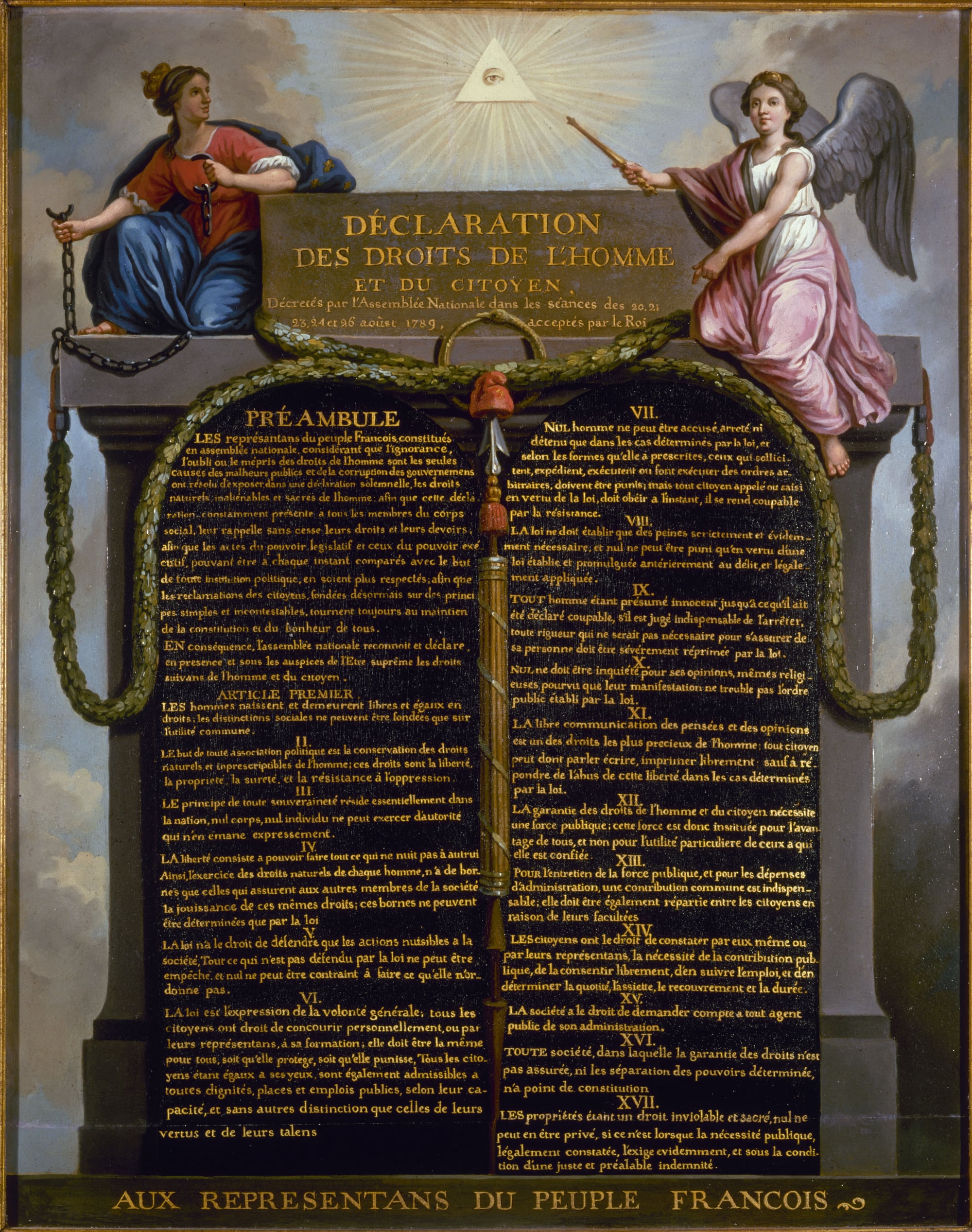 Déclaration des droits de l'homme et du citoyen de 1789 — tableau allégorique de Jean-Jacques-François Le Barbier