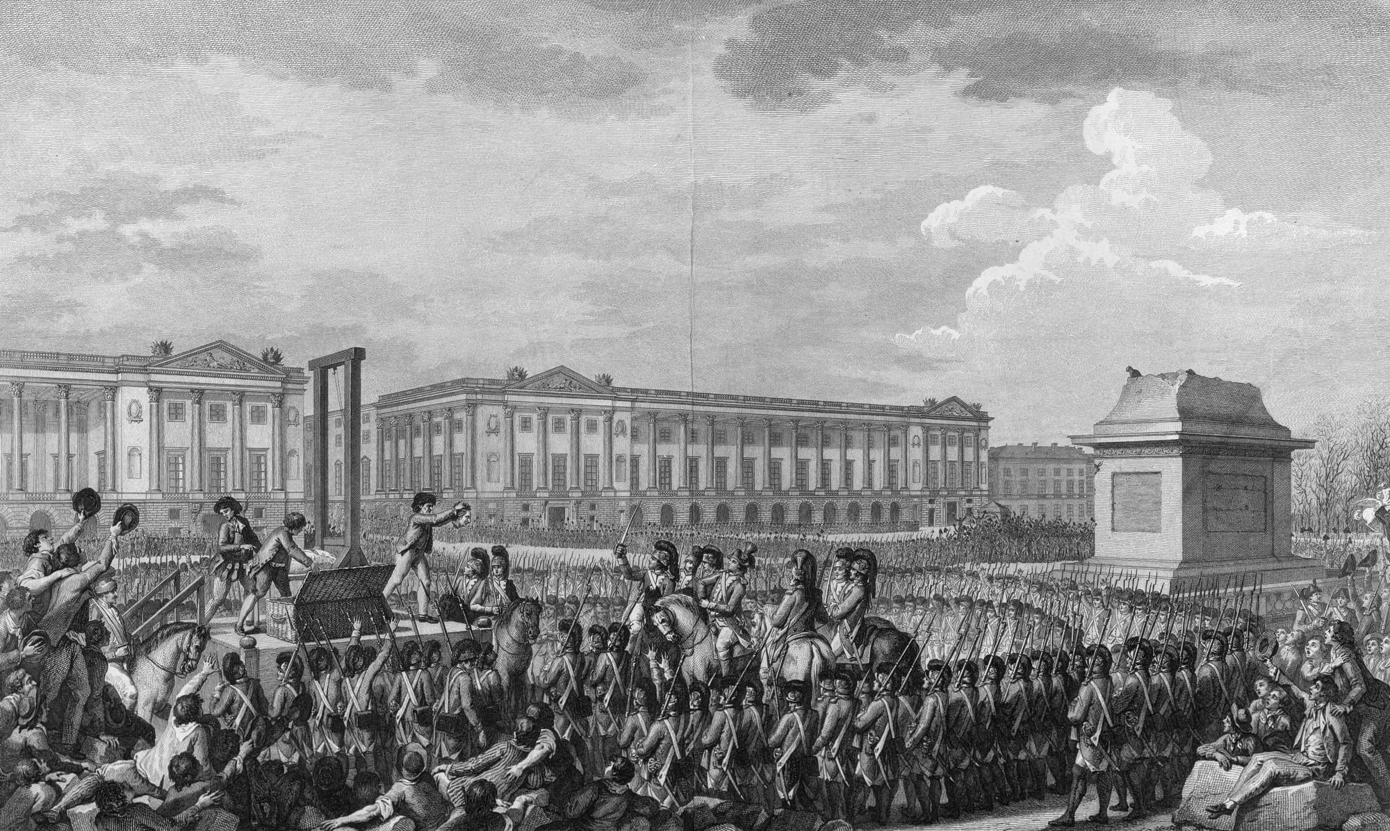 Exécution de Louis XVI le 21 janvier 1793 — gravure d'Isidore-Stanislas Helman d'après Charles Monnet