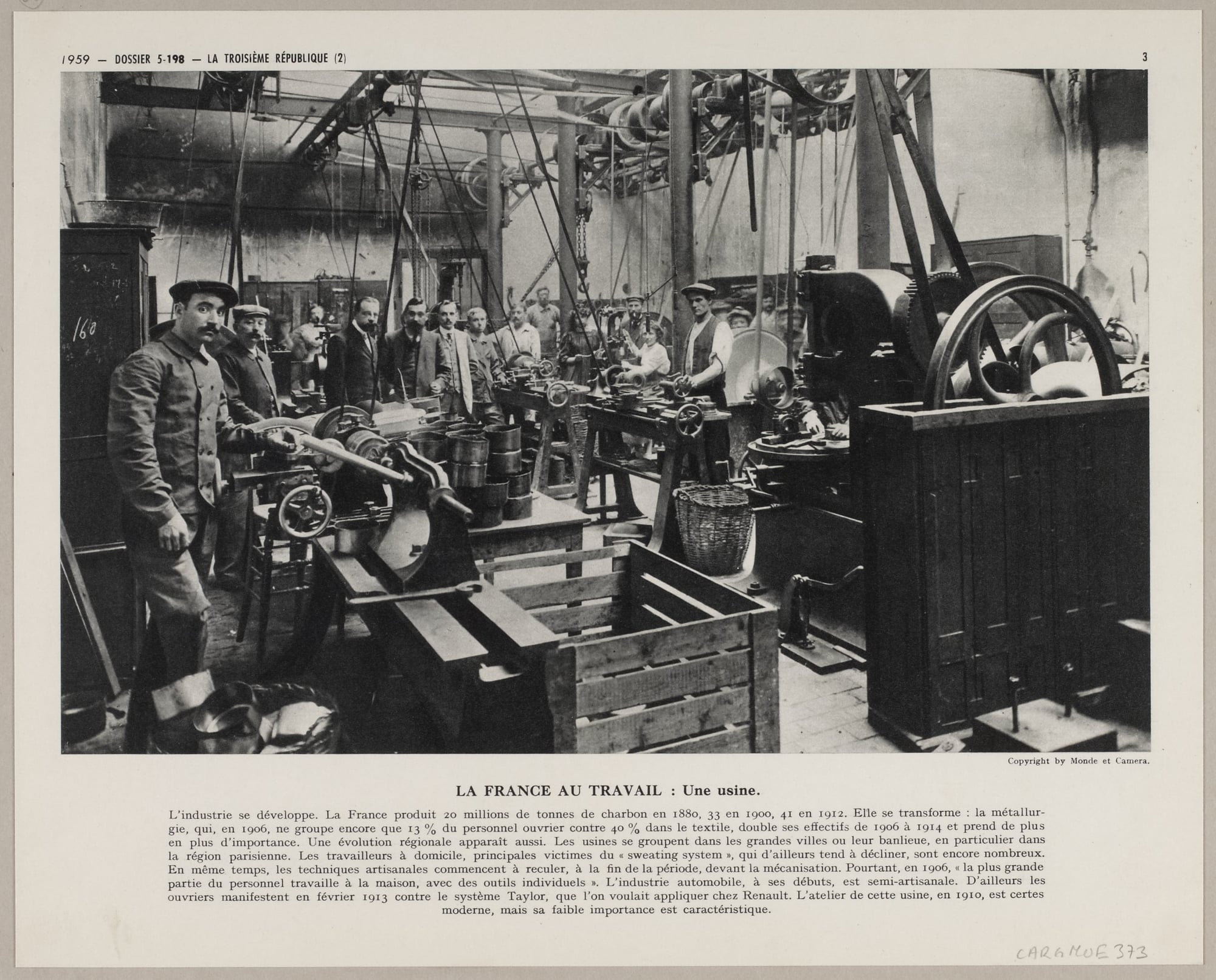 Illustration d'une usine française du XIXe siècle tirée d'un livre de 1959