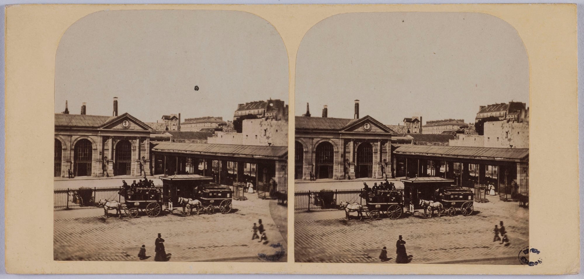 Ancienne gare du Nord à Paris, photographie du XIXe siècle