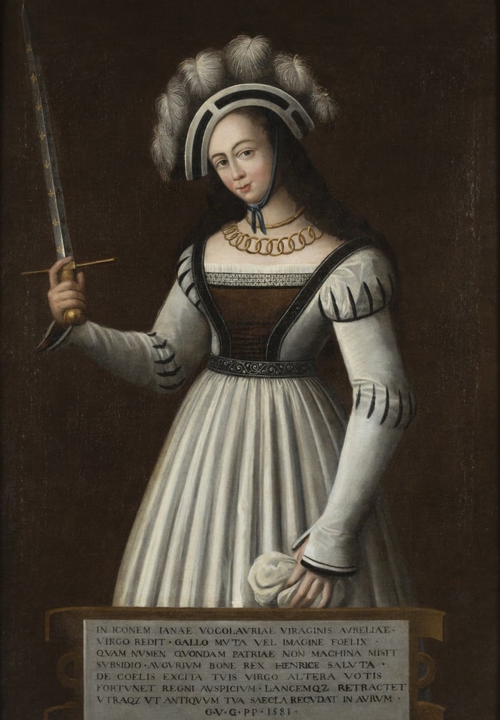 Portrait de Jeanne d'Arc — portrait des échevins d'Orléans, 1429, l'une des rares représentations contemporaines de la Pucelle