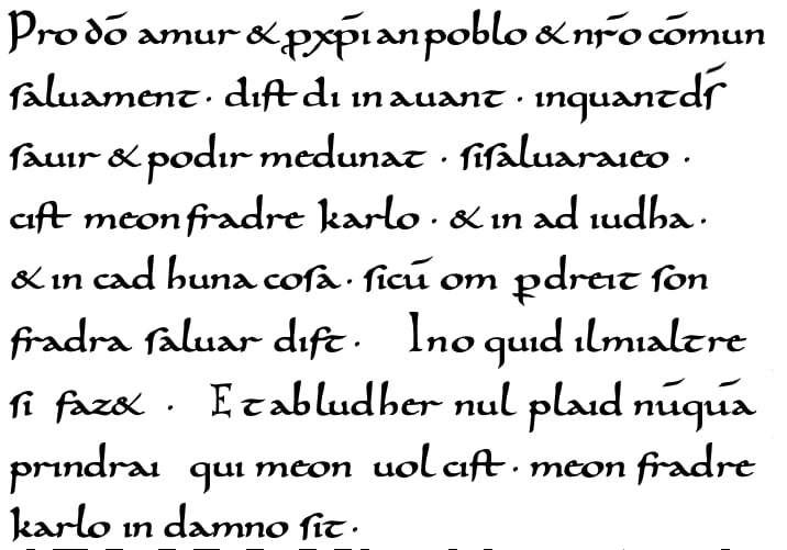 Fac-similé du Serment de Strasbourg (842)